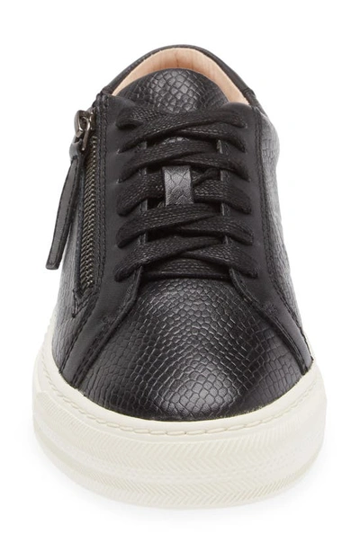 Frankie4 Billie Zip Sneaker In Black Reptile Embossed