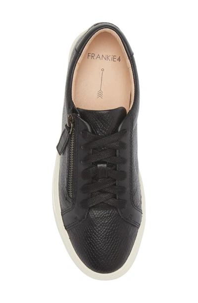 Frankie4 Billie Zip Sneaker In Black Reptile Embossed