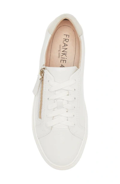 Frankie4 Billie Zip Sneaker In White Tumbled