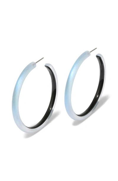 Shop Alexis Bittar Skinny Hoop Earrings In Opal