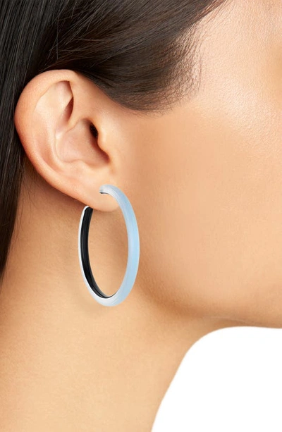 Shop Alexis Bittar Skinny Hoop Earrings In Opal