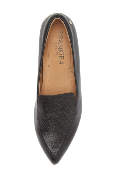 Shop Frankie4 Faye Reptile Embossed Flat In Black Reptile Emboss