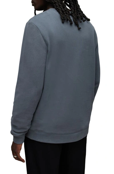 Shop Allsaints Raven Slim Fit Crewneck Sweatshirt In Beetle Blue