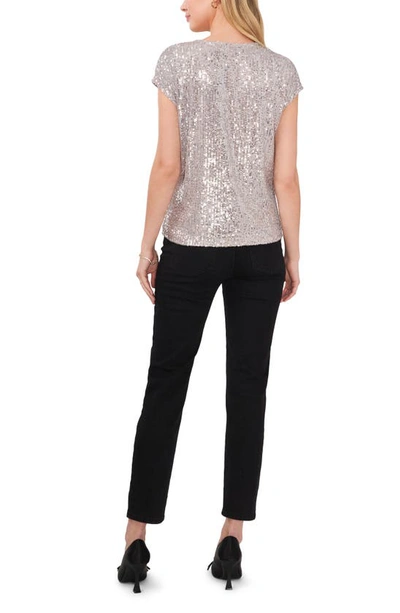Shop Vince Camuto Sequin Cap Sleeve Top In Silver