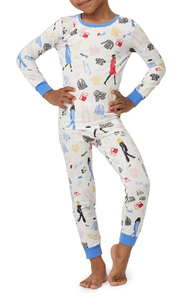 Shop Bedhead Pajamas Kids' Print Fitted Organic Cotton Jersey Two-piece Pajamas In C Est Chic
