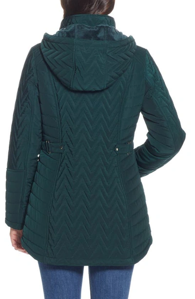 Gallery Hooded Quilt Jacket In Dark Hunter