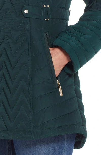 Gallery Hooded Quilt Jacket In Dark Hunter