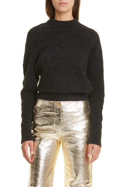 Proenza Schouler Ribbed Wool-blend Turtleneck Sweater In 010 Charcoal