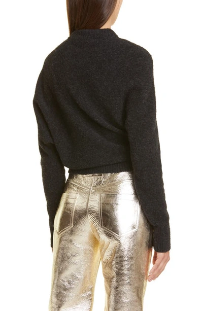 Proenza Schouler Ribbed Wool-blend Turtleneck Sweater In 010 Charcoal