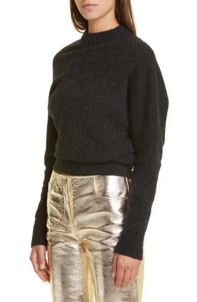 Proenza Schouler Ribbed Wool-blend Turtleneck Sweater In 010 Charcoal