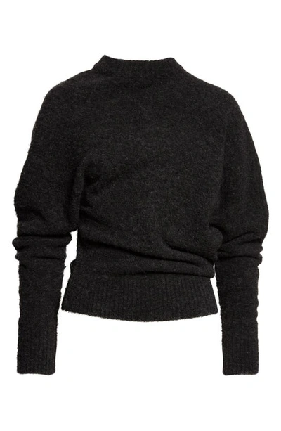 Proenza Schouler Ribbed Wool-blend Turtleneck Sweater In 010 Charcoal