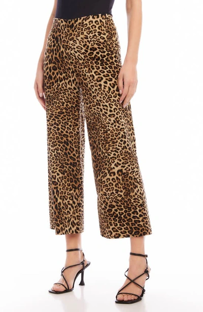 Shop Karen Kane Leopard Print Corduroy Wide Leg Crop Pants