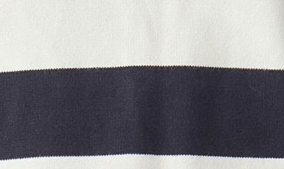 English Factory Women's Stripe Short Sleeve Knit Top In Ivory/ Navy
