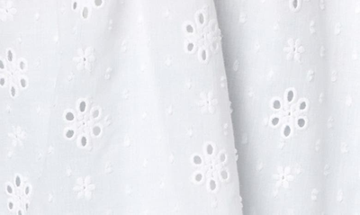 English Factory Eyelet Long Sleeve Cotton Top In White