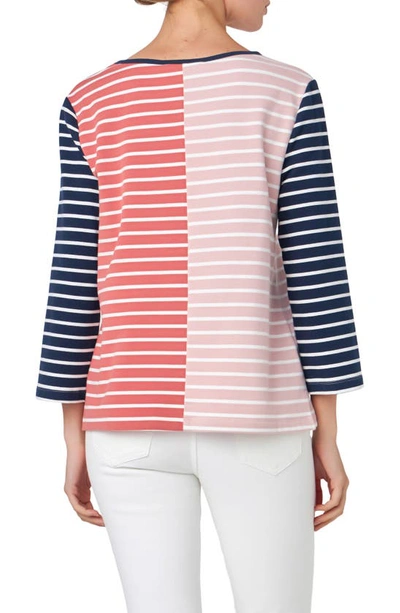 Shop English Factory Stripe Colorblock Top In Pink Multi
