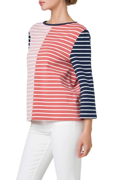 Shop English Factory Stripe Colorblock Top In Pink Multi
