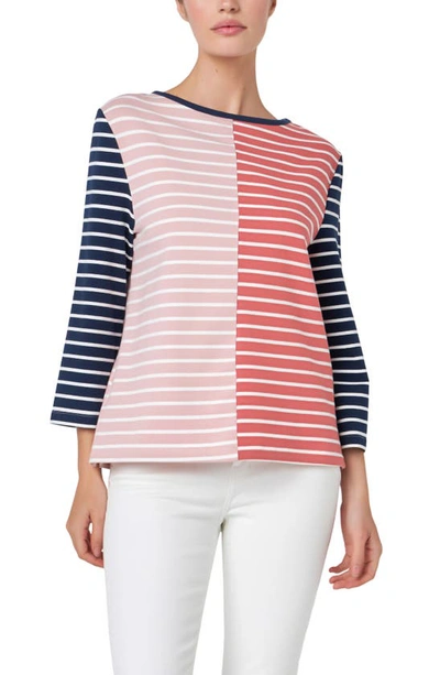 English Factory Stripe Colorblock Top In Pink Multi