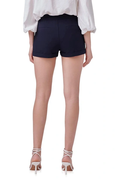 Endless Rose High Waist Tailored Shorts In Navy