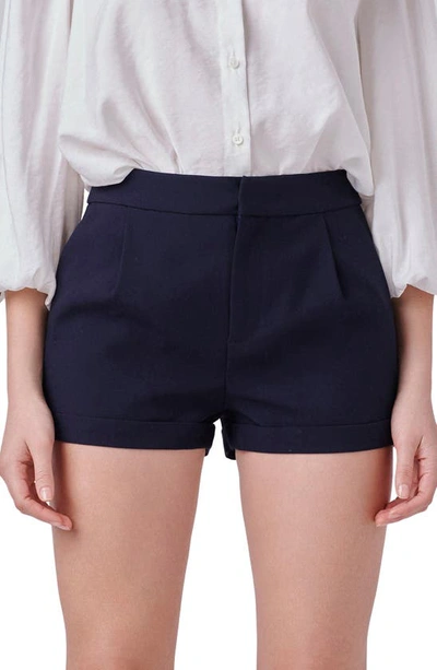 Endless Rose High Waist Tailored Shorts In Navy