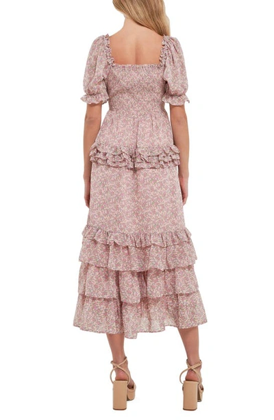 Shop Free The Roses Ruffle Smocked Tiered Maxi Dress In Pink