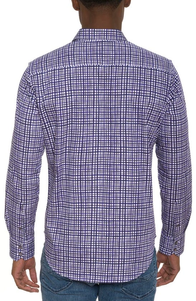 Shop Robert Graham Topkipi Check Stretch Cotton Button-up Shirt In Purple