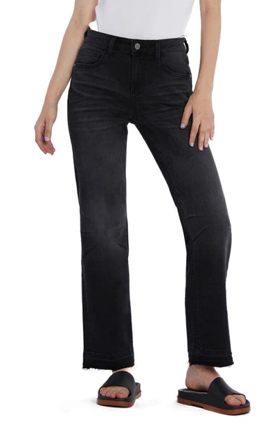 Shop Hint Of Blu Rosa Release Hem Boyfriend Jeans In Brush Black