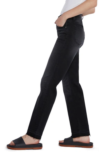 Shop Hint Of Blu Rosa Release Hem Boyfriend Jeans In Brush Black