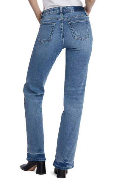 Hint Of Blu Mid Rise Boyfriend Jeans In Print Blue