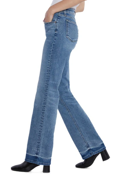Hint Of Blu Mid Rise Boyfriend Jeans In Print Blue