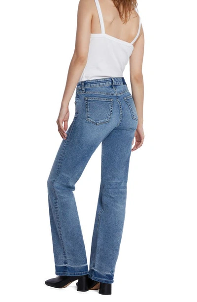 Hint Of Blu Mid Rise Boyfriend Jeans In Print Blue