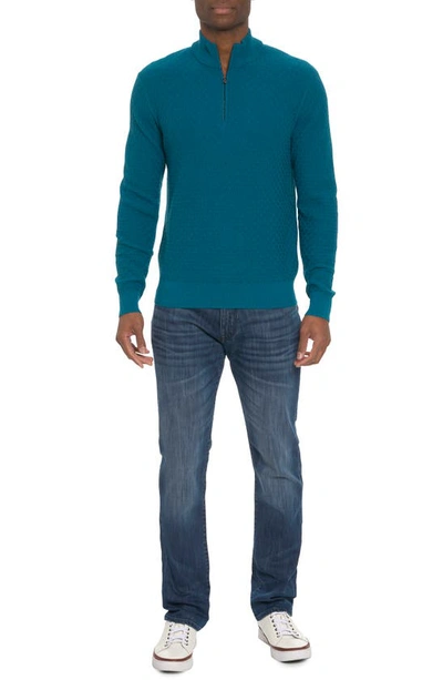 Shop Robert Graham Reisman Quarter Zip Sweater In Teal