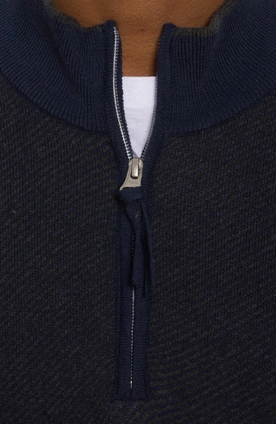 Shop Robert Graham Calabria Cotton & Cashmere Half Zip Pullover In Navy