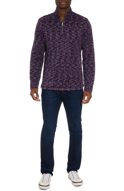 Robert Graham Waterford Space Dye Quarter Zip Pullover In Berry
