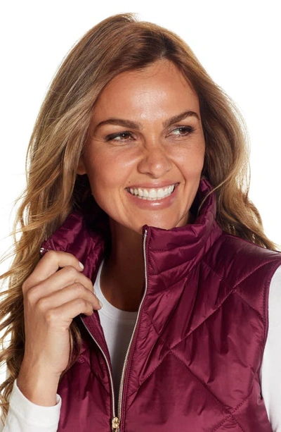 Shop Gallery Diamond Quilted Puffer Vest In Burgundy