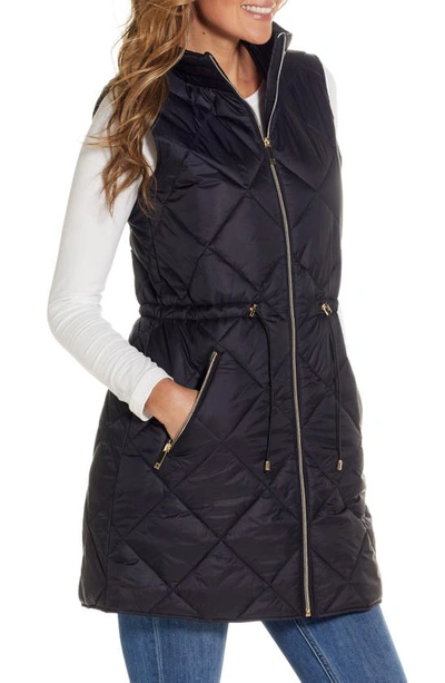 Gallery Diamond Quilted Puffer Vest In Black