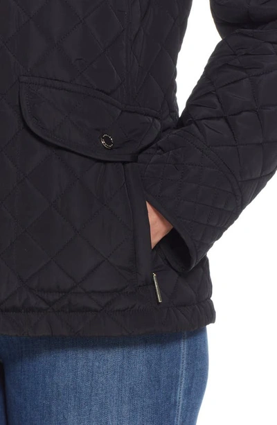 Gallery Quilted Stand Collar Jacket In Black