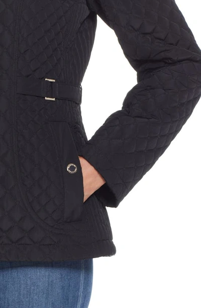 Gallery Quilted Stand Collar Jacket In Black