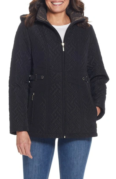 Shop Gallery Quilted Jacket With Removable Hood In Black