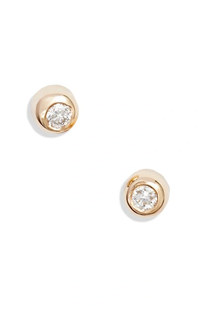 Shop Anzie Cléo Diamond Bezel Stud Earrings In Clear