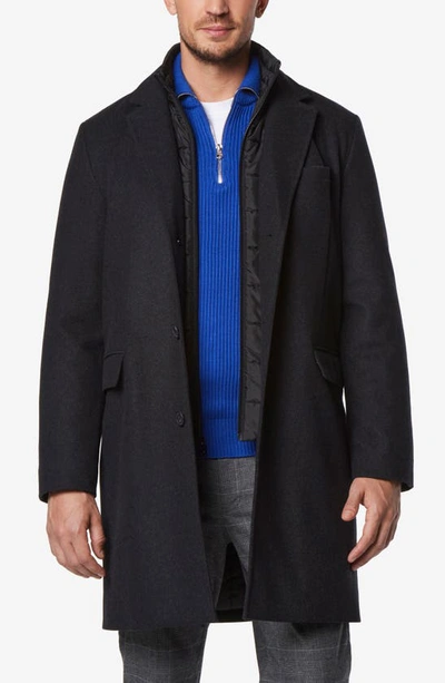 Shop Andrew Marc Sheffield Water Resistant Overcoat In Charcoal