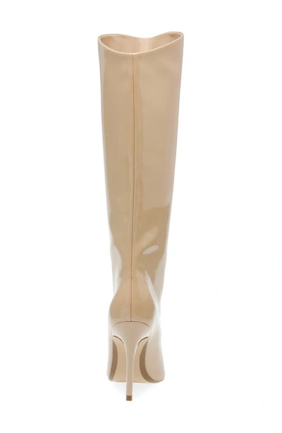 Shop Steve Madden Sarina Pointed Toe Boot In Natural Patent