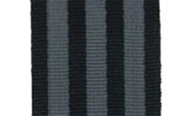 Trafalgar Astaire Grosgrain Striped Suspenders In Black With Grey Stripe