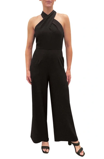 Shop Julia Jordan Halter Neck Sleeveless Jumpsuit In Black