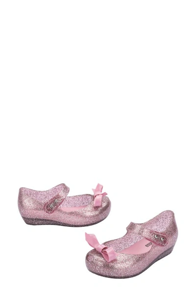 Shop Melissa Kids' Ultrabow Mary Jane In Pink Glitter