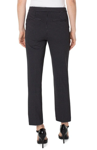 Shop Liverpool Los Angeles Kayla Check Ponte Pull-on Pants In Black/ White Grid