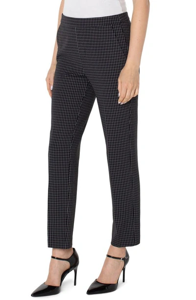 Shop Liverpool Los Angeles Kayla Check Ponte Pull-on Pants In Black/ White Grid