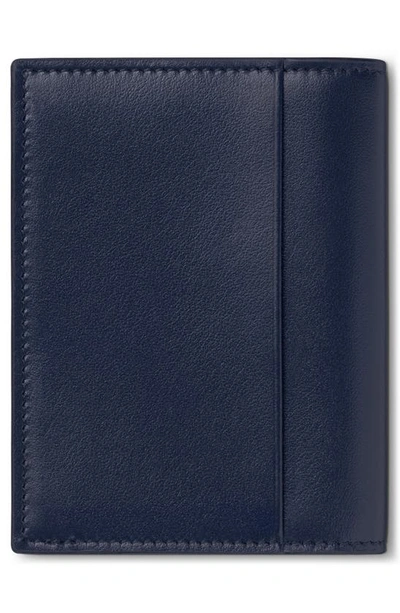 Shop Montblanc Meisterstück Leather Card Case In Ink Blue