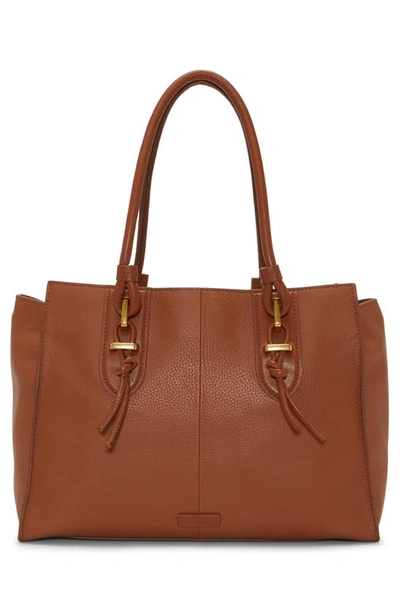 Shop Vince Camuto Maecy Leather Tote In Warm Caramel Galaxy