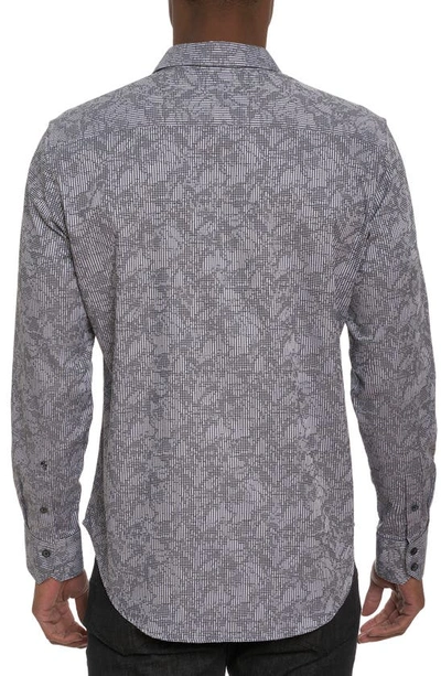 Shop Robert Graham Electric Slide Stretch Cotton Button-up Shirt In Grey