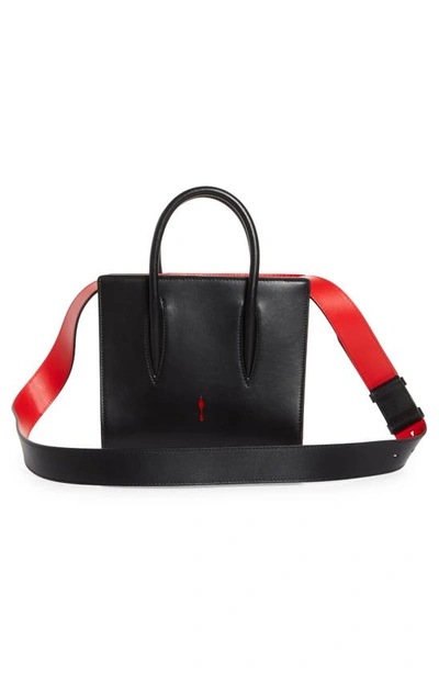 Shop Christian Louboutin Mini Paloma Studded Leather Shoulder Bag In Black/ Black/ Gun Metal